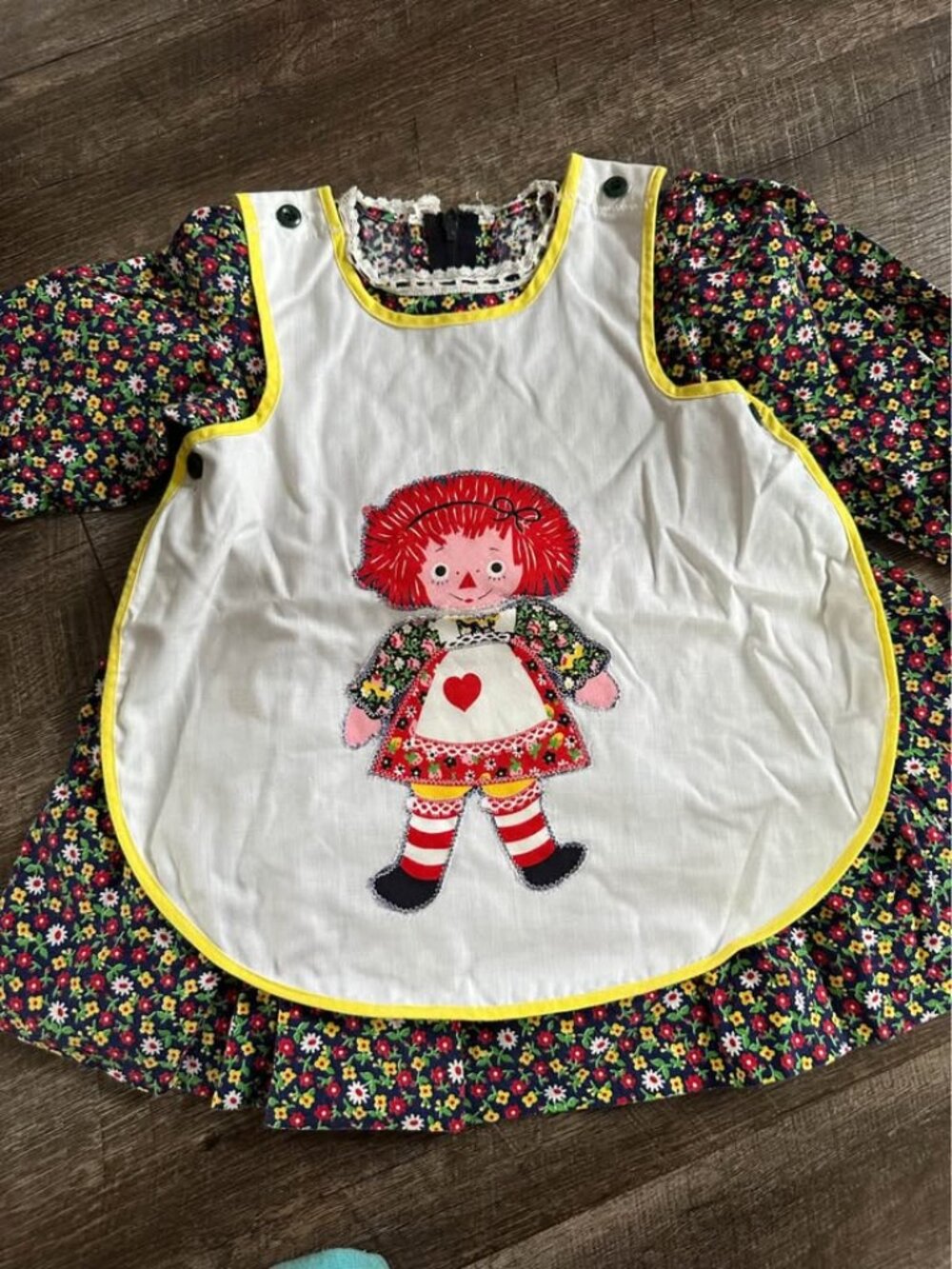 Vintage Raggedy Ann Dress, Homemade Vintage Dress, Girls Vintage Dress, Raggedy